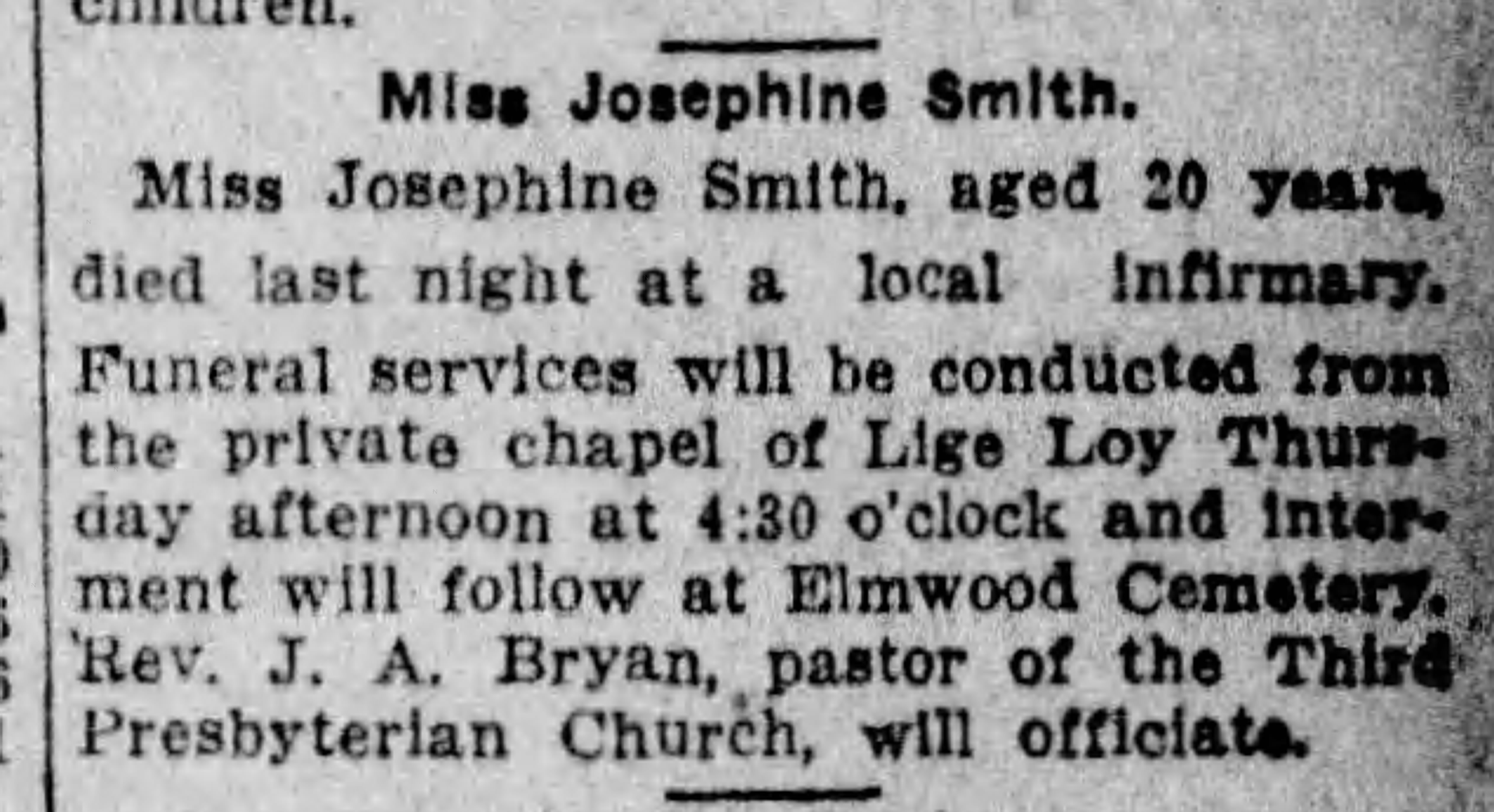 Josephine Smith obituary